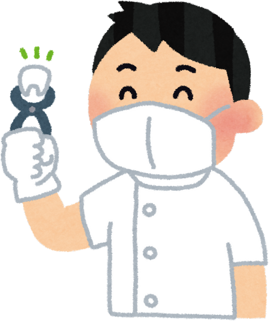 Illustration of a Smiling Dentist Holding Dental Pliers