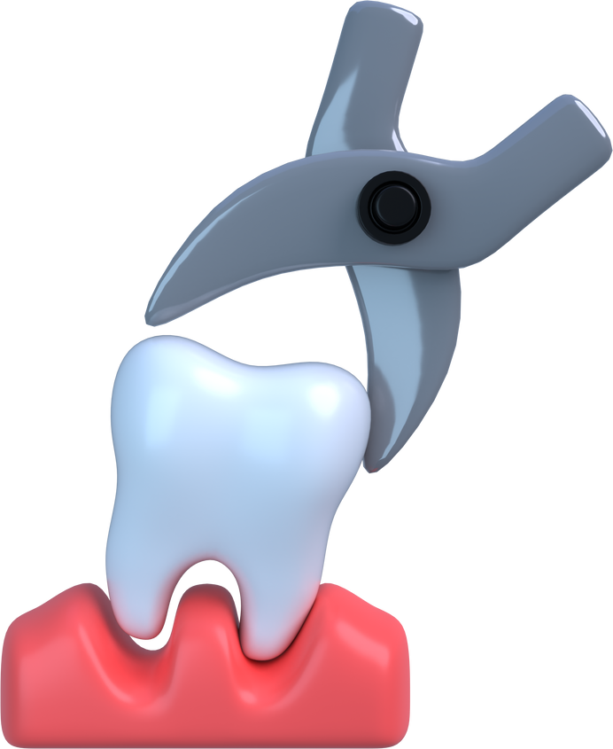 3D Tooth Extraction Illustration